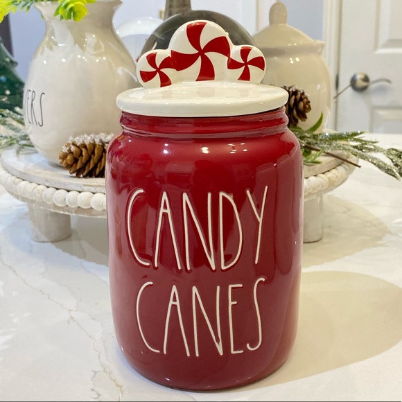 Rae Dunn CANDY CANES Christmas Canister - Picture 1 of 1